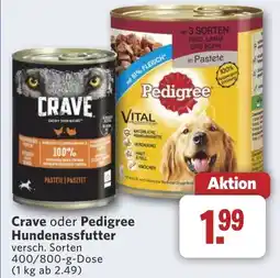 Combi Crave oder Pedigree Hundenassfutter aanbieding