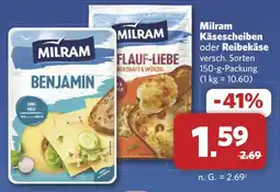 Combi Milram Käsescheiben oder Reibekäse aanbieding