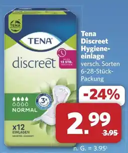 Combi Tena Discreet Hygiene- einlage aanbieding