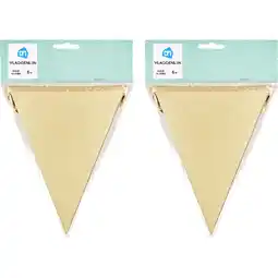 Albert Heijn AH Glitter vlaggenlijn goud 6mtr 2-pack aanbieding