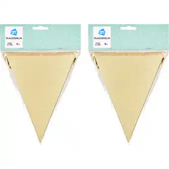Albert Heijn AH Glitter vlaggenlijn goud 6mtr 2-pack aanbieding