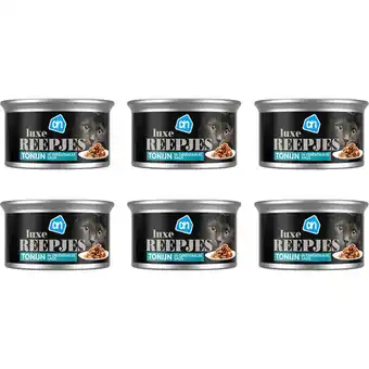 Albert Heijn AH Luxe tonijnreepjes in saus 6-pack aanbieding