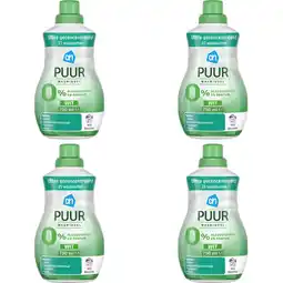 Albert Heijn AH Puur vloeibaar wasmiddel wit 4-pack aanbieding