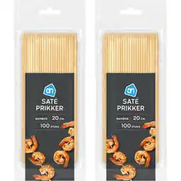 Albert Heijn AH Sateprikkers bamboe 20cm 2-pack aanbieding