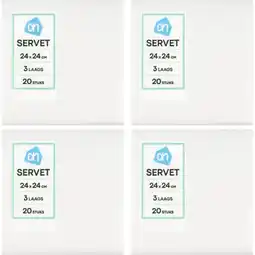 Albert Heijn AH Servetten wit 3-laags 4-pack aanbieding