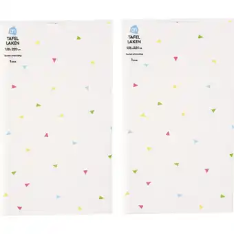 Albert Heijn AH Tafellaken driehoekjes 138x220cm 2-pack aanbieding