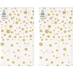 Albert Heijn AH Tafellaken goud stip 138x220cm 2-pack aanbieding