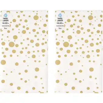 Albert Heijn AH Tafellaken goud stip 138x220cm 2-pack aanbieding