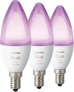 Coolblue Philips Hue White and Color E14 3-pack aanbieding