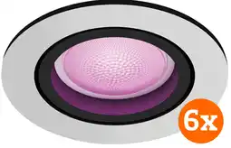 Coolblue Philips Hue Centura inbouwspot White and Color - rond - Aluminium - 6-pack aanbieding