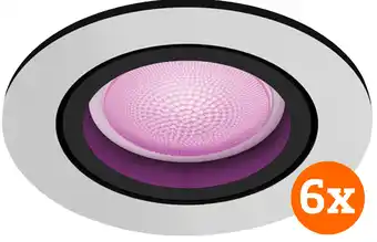 Coolblue Philips Hue Centura inbouwspot White and Color - rond - Aluminium - 6-pack aanbieding