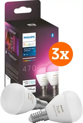 Coolblue Philips Hue Luster kogellamp White and Color E14 6-pack aanbieding