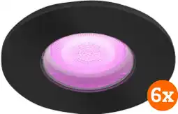 Coolblue Philips Hue Xamento badkamer inbouwspot White and Color - Zwart - Rond 6-pack aanbieding