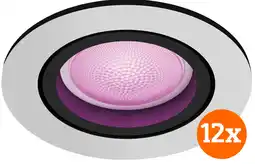 Coolblue Philips Hue Centura inbouwspot White and Color - rond - Aluminium - 12-pack aanbieding
