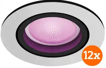 Coolblue Philips Hue Centura inbouwspot White and Color - rond - Aluminium - 12-pack aanbieding