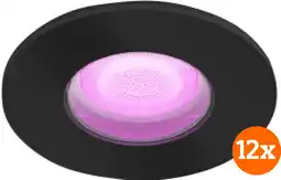 Coolblue Philips Hue Xamento badkamer inbouwspot White and Color - Zwart - Rond 12-pack aanbieding