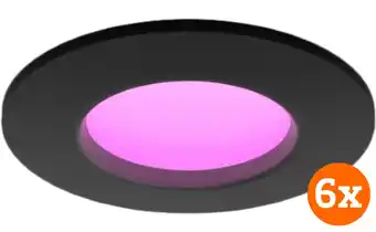 Coolblue Philips Hue Inbouwspot Slim 6-pack - White and Color - 90mm - Zwart aanbieding
