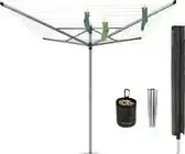Bol.com Droogmolen 50 meter Lift-O-Matic Advance met grondanker beschermhoes en wasknijpertasje Zilvergrijs aanbieding