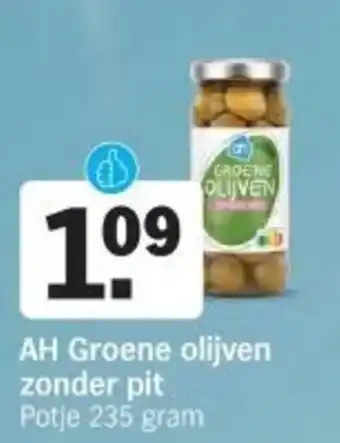 Albert Heijn AH Groene olijven zonder pit aanbieding