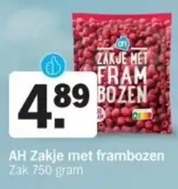 Albert Heijn AH Zakje met frambozen aanbieding