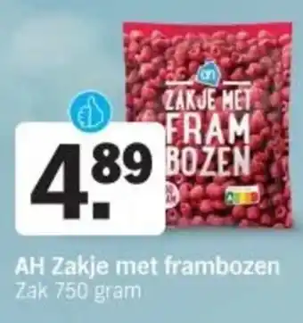 Albert Heijn AH Zakje met frambozen aanbieding