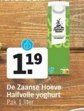 Albert Heijn De Zaanse Hoeve Halfvolle yoghurt aanbieding