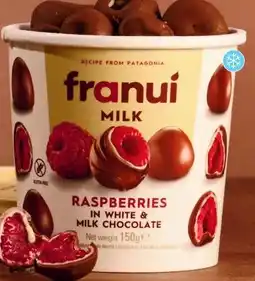 Albert Heijn Franui milk Raspberries in white & milk chocolate aanbieding