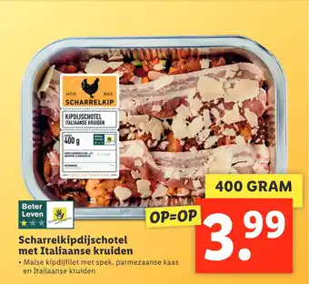 Lidl Scharrelkipdijschotel met Italiaanse kruiden 400gram aanbieding