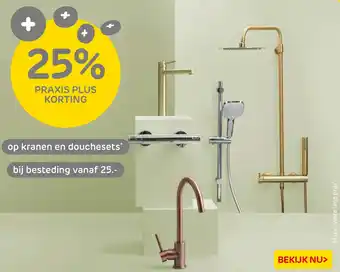 Praxis op kranen en douchesets aanbieding