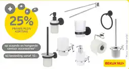 Praxis op staande en hangende sanitair accessoires aanbieding