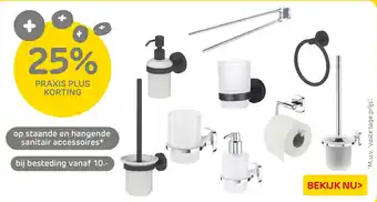 Praxis op staande en hangende sanitair accessoires aanbieding