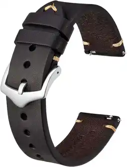 Amazon BISONSTRAP Horlogeband voor heren, handgemaakte leren armband, snelsluiting, 18 mm, 20 mm, 22 mm aanbieding