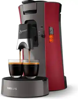 Bol.com Philips Senseo Select CSA230/90 - Koffiepadapparaat - Dieprood en kasjmiergrijs aanbieding