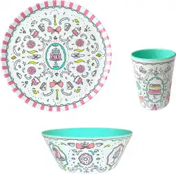 Bol.com Jill - Serviesset 3-delig - Turquoise - Melamine aanbieding