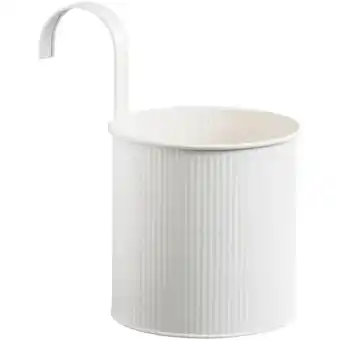 Leen Bakker Balkonplantenbak Semmie - off-white metaal - 26x20x16 cm aanbieding