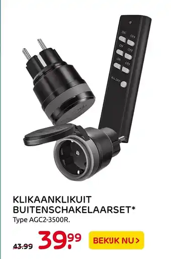 Praxis Klikaanklikuit buitenschakelaarset Type AGC2-3500R aanbieding