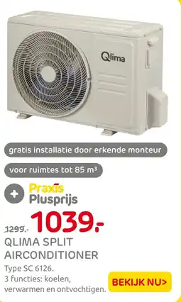 Praxis Qlima split airconditioner aanbieding