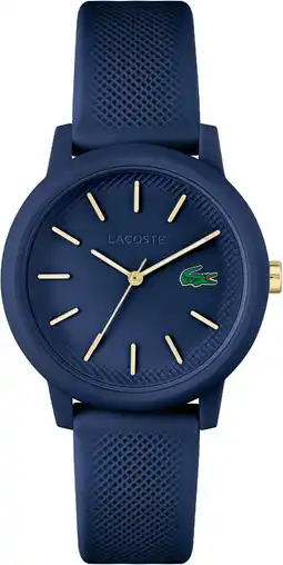Amazon Lacoste Vrouwen analoog quartz horloge met siliconen band 2001271, Blauw aanbieding