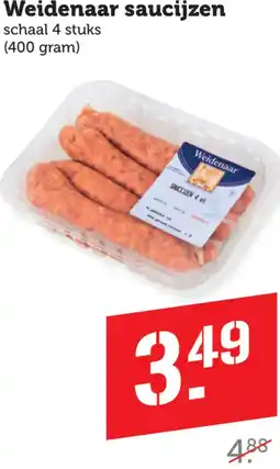 Coop Weidenaar saucijzen aanbieding