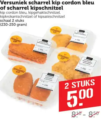 Coop Versuniek scharrel kip cordon bleu of scharrel kipschnitzel aanbieding