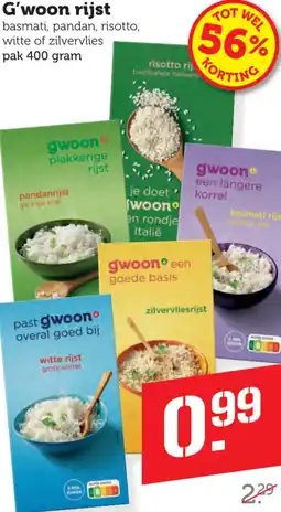 Coop G'woon rijst aanbieding
