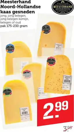 Coop Meesterhand Noord-Hollandse kaas gesneden aanbieding