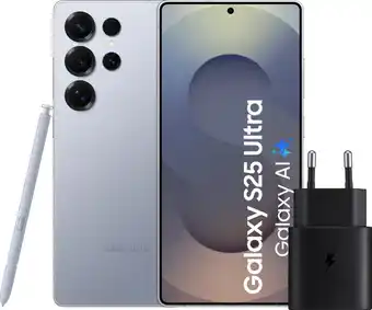 Coolblue Samsung Galaxy S25 Ultra 1TB Zilver 5G + Samsung Oplader 25 Watt Zwart aanbieding