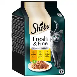 Zooplus Megapack Sheba Fresh & Fine Kattenvoer 6 x 50 g - Kalkoen, Kip & Gevogelte in Gelei aanbieding