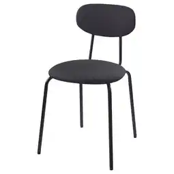 IKEA ÖstanÖ stoel, zwart. Moderne, gebogen rugleuning, metalen frame, polyester zitting en rugleuning aanbieding