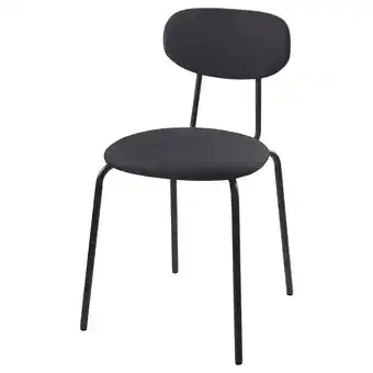 IKEA ÖstanÖ stoel, zwart. Moderne, gebogen rugleuning, metalen frame, polyester zitting en rugleuning aanbieding