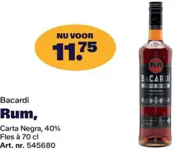 Bidfood Bacardi Rum Carta Negra, 40% aanbieding