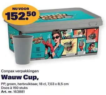 Bidfood Conpax verpakkingen Wauw Cup aanbieding