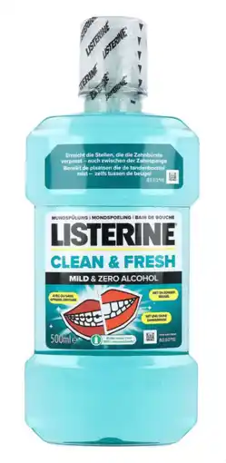 De Online Drogist Listerine Clean & Fresh Mild & Zero Alcohol Mondspoeling 500ML aanbieding