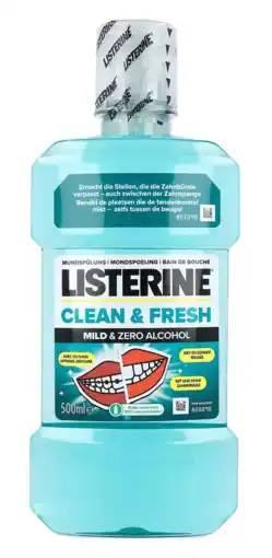 De Online Drogist Listerine Clean & Fresh Mild & Zero Alcohol Mondspoeling 500ML aanbieding